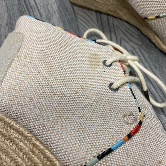 TOMS Desert Wedge Whisper Burlap Suede Espadrille Booties - Picture 3 of 15